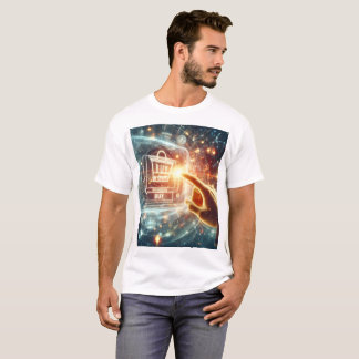 eine Hand drückt eine Einkaufstasche mit Handgriff T-Shirt