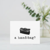 Eine Handtasche? Postkarte (Stehend Vorderseite)