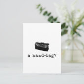 Eine Handtasche? Postkarte (Stehend Vorderseite)