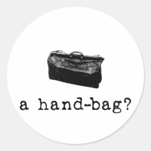 Eine Handtasche? Runder Aufkleber