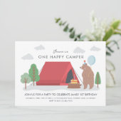 Eine Happy Camper Geburtstagseinladung Einladung (Stehend Vorderseite)