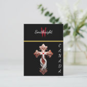 Eine harmonische Mischung: Kreuz mit rotem und wei Postkarte (Stehend Vorderseite)