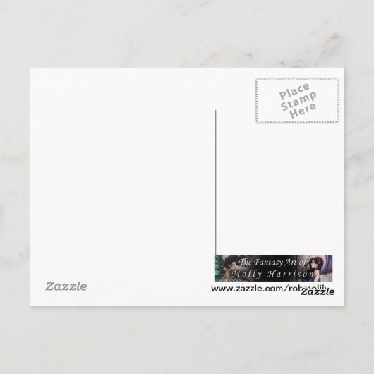 Eine Harvest Moon Fantasy Gothic Fairy Art Postkarte (Rückseite)