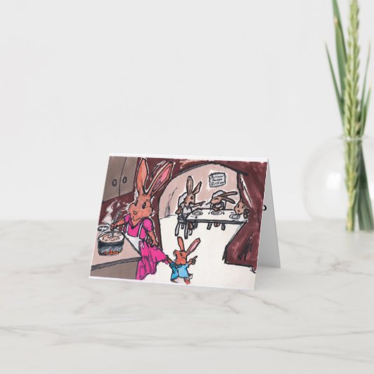 Eine Häschenkarte für Mama oder Großmütter Dankeskarte (Vorderseite)