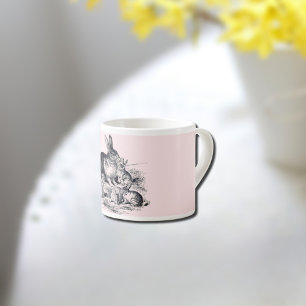 Eine Hasenfamilie - Vintage-Illustration Espressotasse