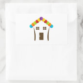 Eine Hausgrafik mit einem farbigen Dach Rechteckiger Aufkleber (Tasche)