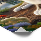 Eine häusliche Kurzkatze in ländlicher Umgebung Poster (Ecke)