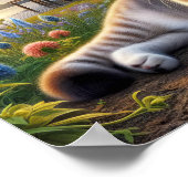 Eine häusliche Kurzkatze in ländlicher Umgebung Poster (Ecke)