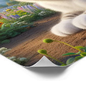 Eine häusliche Kurzkatze in ländlicher Umgebung Poster (Ecke)