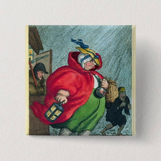 Eine Hebamme, die zu einer Arbeit, 1811 geht Button (Vorderseite)