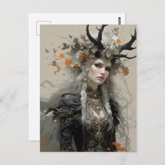 Eine heidnische Göttin mit Antlern Postkarte (Vorne/Hinten)