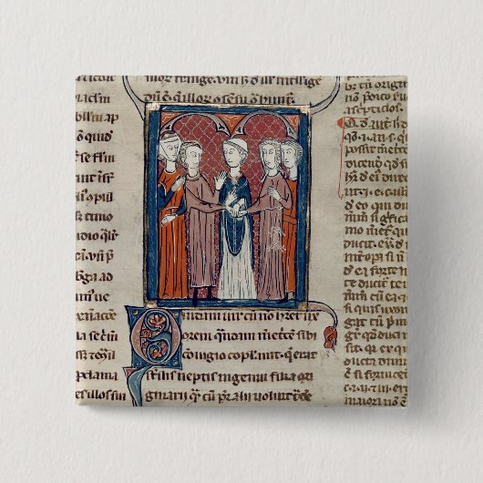 Eine Heirat-Szene, von 'Decrets de Gratien' Button (Vorderseite)