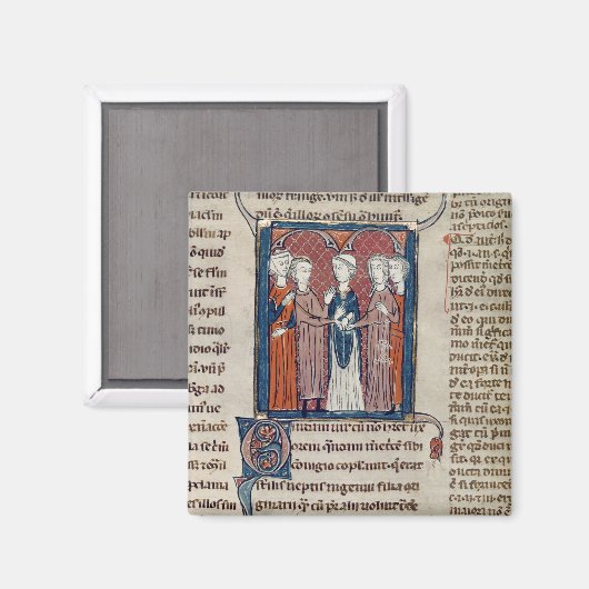 Eine Heiratsszene aus "Decrets de Gratien" Magnet (Vorderseite/Rückseite)