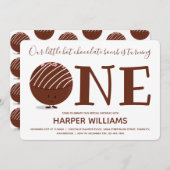 Eine heiße Schokoladenbombe 1. Geburtstag Einladung (Vorne/Hinten)