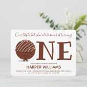 Eine heiße Schokoladenbombe 1. Geburtstag Einladung (Stehend Vorderseite)