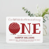 Eine heiße Schokoladenbombe zum ersten Geburtstag Einladung (Stehend Vorderseite)