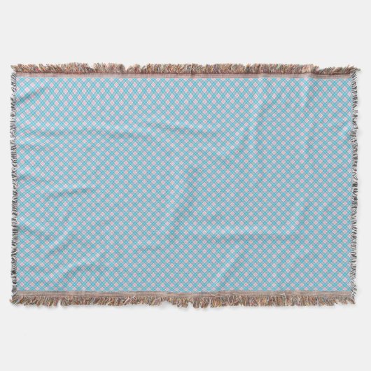 Eine hellblaue Decke mit dezentem Diamantmuster (Vorderseite)