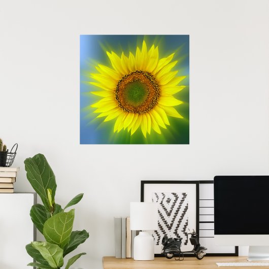 eine helle Sonnenblume Poster (Heimbüro)