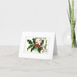Eine helle Weihnachtskarte Vintager Katzen Dankeskarte