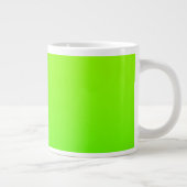 Eine hellgrüne Tasse mit einem weißen Griff (Rechts)