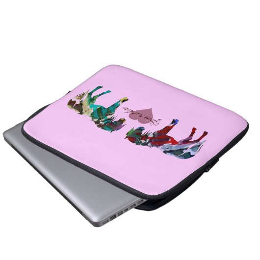 Eine hellrosa Pony-Laptop-Hülse Laptopschutzhülle (Vorne Knopf)