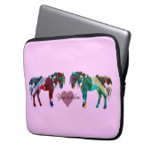Eine hellrosa Pony-Laptop-Hülse Laptopschutzhülle (Vorderseite Links)