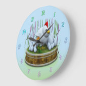 Eine Henne mit vielen Eiern Große Wanduhr (Winkel)