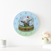 Eine Henne mit vielen Eiern Große Wanduhr (Zuhause)