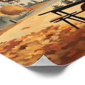 Eine Herbstszene mit einer Frau aus den 50er Jahre Poster (Ecke)