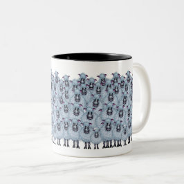 Eine Herde Schafe Cartoon Zweifarbige Tasse