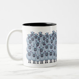 Eine Herde Schafe Cartoon Zweifarbige Tasse