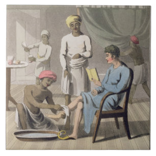 Eine Herr-Behandlung, teilgenommen durch seinen Fliese