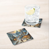 Eine herrliche Winterlandschaft Rechteckiger Pappuntersetzer (Vor Ort)