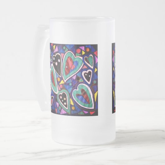 Eine Herzensammlung Mattglas Bierglas (Vorderseite Links)