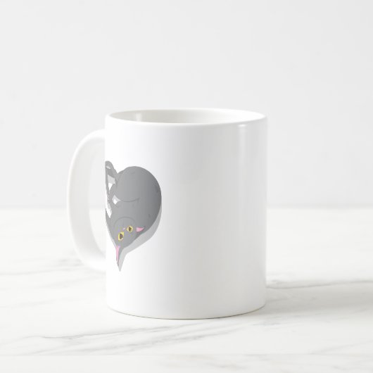 Eine herzförmige Katze. Kaffeetasse (Vorderseite Links)