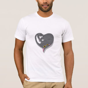 Eine herzförmige Katze T-Shirt