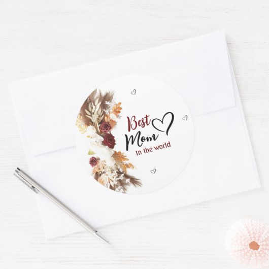 Eine herzlich beste Mutter in der Welt rund Aufkle Runder Aufkleber (Umschlag)