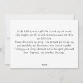 Eine herzliche Weihnachtsbotschaft Feiertagskarte (Rückseite)