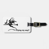 Eine Hexe auf einem Broomstick mit einer Katze Gepäckanhänger (Vorderseite horizontal)