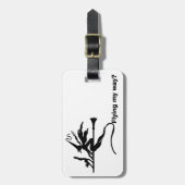 Eine Hexe auf einem Broomstick mit einer Katze Gepäckanhänger (Vorderseite vertikal)