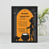 Eine Hexe Brauen-Kostüme-Party Einladung (Stehend Vorderseite)