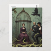 Eine Hexe in einem Vogelkäfig, gefüllt mit Schlang Postkarte (Vorne/Hinten)