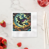 Eine Hexe und ein Vollmond-Halloween-Party Serviette (Beispiel)