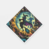 Eine Hexe und ein Vollmond-Halloween-Party Serviette (Ecke)