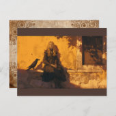 Eine Hexe und ihr raven vertraut, Postkarte (Vorne/Hinten)