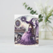 Eine Hexe und ihre Katze Postkarte (Stehend Vorderseite)