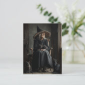 Eine Hexe und ihre Katzen Postkarte (Stehend Vorderseite)