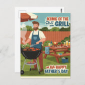 eine Hinterhof-GRILLEN für Vatertag Postkarte (Vorne/Hinten)