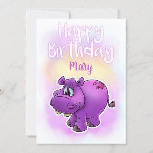 Eine Hippo Happy Birthday Card Karte