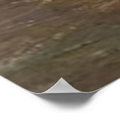 Eine Hirtin, ihr Hund und Schafe im Stall Poster (Ecke)